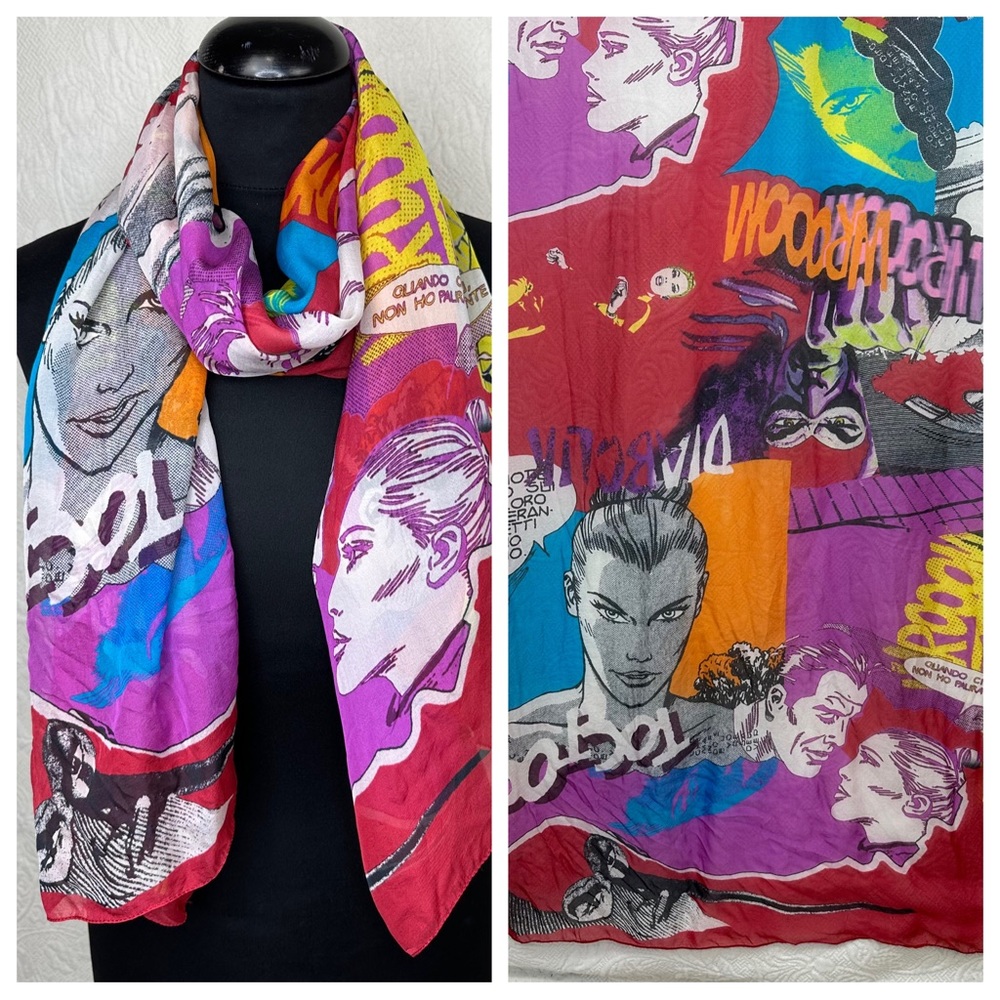 Iceberg x Larioseta Como Silk Pop Art Scarf